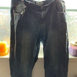 Vertical Striped Capri Pants